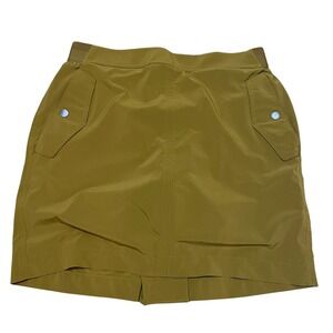 Athleta Women's 12 Vienna Cargo Skort Utility Skirt Shorts Brass Yellow‎ Pockets